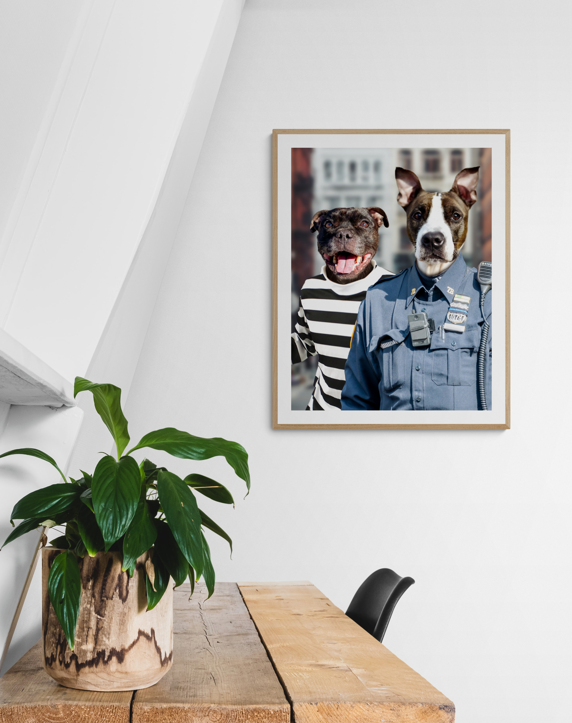 Tjuv & polis - Parporträtt - Pet Posters