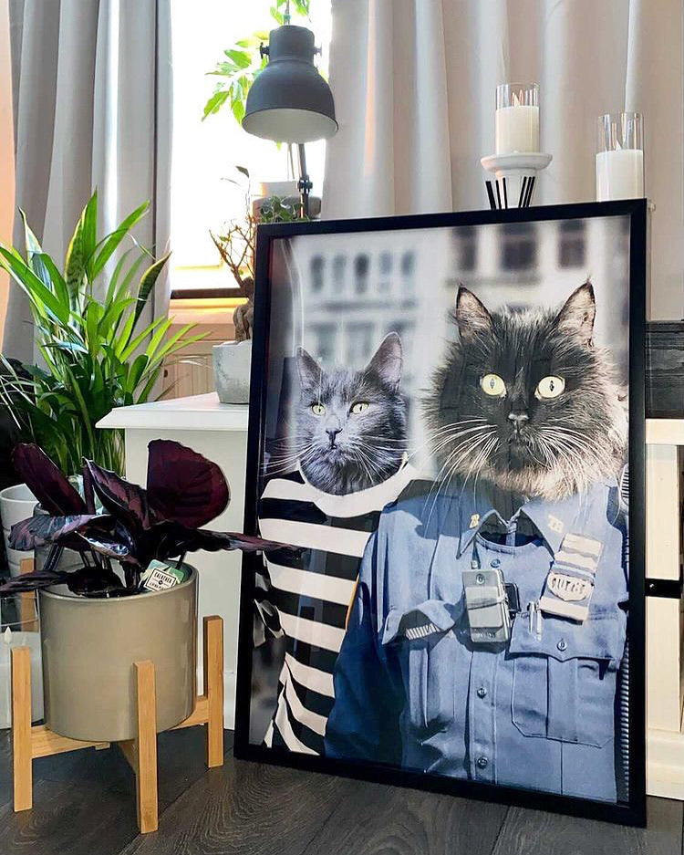 Tjuv & polis - Parporträtt - Pet Posters